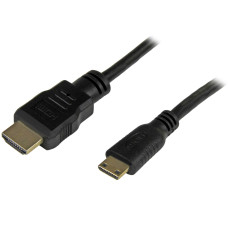 StarTech.com 6ft Mini HDMI to HDMI Cable with Ethernet - 4K 30Hz High Speed Mini HDMI to HDMI Adapter Cable - Mini HDMI Type-C Device to HDMI Monitor/Display - Durable Video Converter Cord