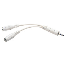 Tripp Lite P313-06N-WH 3.5mm Mini Stereo Cable adapter Y Splitter for Speakers and Headphones (M to 2x F) White, 6-in. (15.24 cm)