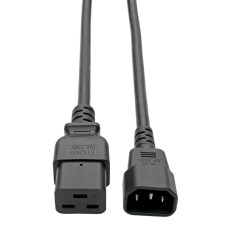 Tripp Lite P047-004 Power Cord, C19 to C14 - Heavy-Duty, 15A, 250V, 14 AWG, 4 ft. (1.22 m), Black