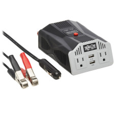 Tripp Lite 400W PowerVerter Ultra-Compact Car Inverter with 2 AC/2USB - 3.1A/Battery Cables/Cigarette Ligther Adapter (CLA)
