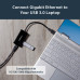 StarTech.com USB to Ethernet Adapter, USB 3.0 to 10/100/1000 Gigabit Ethernet LAN Converter for Laptops, 11.8in/30cm Attached Cable, USB to RJ45 Adapter, NIC Adapter, USB Network Adapter