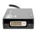 Tripp Lite P137-06N-HDV-4K Keyspan Mini DisplayPort to VGA/DVI/HDMI All-in-One Video Converter Adapter, 4K 30Hz HDMI, DP1.2, Black, 6-in. (15.24 cm)