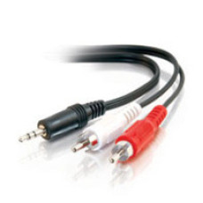 C2G 6ft 3.5mm Stereo M / RCA M Y-Cable audio cable 1.8 m 2 x RCA Black