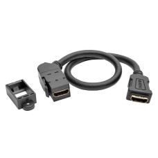 Tripp Lite P164-001-KPA-BK High-Speed HDMI with Ethernet All-in-One Keystone/Panel Mount Coupler Cable (F/F), Angled Connector, 1 ft. (0.31 m)