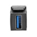 Tripp Lite USB 3.0 All-in-One Keystone/Panel Mount Coupler Cable (F/F), Angled Connector, Black, 0.31 m (1-ft.)