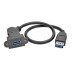 Tripp Lite USB 3.0 All-in-One Keystone/Panel Mount Coupler Cable (F/F), Angled Connector, Black, 0.31 m (1-ft.)