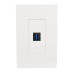 Tripp Lite USB 3.0 All-in-One Keystone/Panel Mount Coupler Cable (F/F), Angled Connector, Black, 0.31 m (1-ft.)