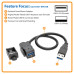 Tripp Lite USB 3.0 All-in-One Keystone/Panel Mount Extension Cable (M/F), Angled Connector, Black, 0.31 m