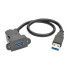 Tripp Lite USB 3.0 All-in-One Keystone/Panel Mount Extension Cable (M/F), Angled Connector, Black, 0.31 m