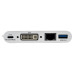 Tripp Lite U444-06N-DGU-C USB-C Multiport Adapter, DVI, USB-A Port, Gbe and PD Charging, White