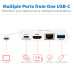 Tripp Lite U444-06N-H4GU-C USB-C Multiport Adapter - 4K HDMI, USB-A Port, GbE, 60W PD Charging, HDCP, White