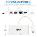 Tripp Lite U444-06N-H4GU-C USB-C Multiport Adapter - 4K HDMI, USB-A Port, GbE, 60W PD Charging, HDCP, White