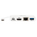 Tripp Lite U444-06N-H4GU-C USB-C Multiport Adapter - 4K HDMI, USB-A Port, GbE, 60W PD Charging, HDCP, White