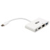 Tripp Lite U444-06N-H4GU-C USB-C Multiport Adapter - 4K HDMI, USB-A Port, GbE, 60W PD Charging, HDCP, White