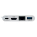 Tripp Lite U444-06N-HGU-C USB-C Multiport Adapter - HDMI, USB 3.2 Gen 1 Port, Gigabit Ethernet, 60W PD Charging, HDCP, White