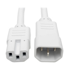 Tripp Lite P018-003-AWH Power Cord C14 to C15 - Heavy-Duty, 15A, 250V, 14 AWG, 3 ft. (0.91 m), White