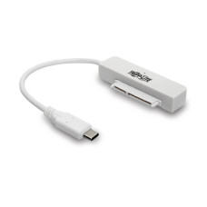 Tripp Lite U438-06N-G2-W USB 3.2 Gen 2 (10 Gbps) USB-C to SATA III Adapter Cable with UASP, 2.5 in. SATA Hard Drives, Thunderbolt 3 Compatible, White
