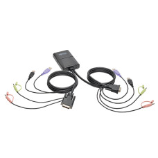 Tripp Lite B032-DUA2 2-Port USB/DVI Cable KVM Switch with Audio, Cables and USB Peripheral Sharing
