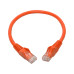 Tripp Lite N201-001-OR Cat6 Gigabit Snagless Molded (UTP) Ethernet Cable (RJ45 M/M), PoE, Orange, 1 ft. (0.31 m)