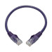 Tripp Lite N201-001-PU Cat6 Gigabit Snagless Molded (UTP) Ethernet Cable (RJ45 M/M), PoE, Purple, 1 ft. (0.31 m)