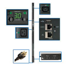 Tripp Lite 5/5.8kW Single-Phase Switched PDU, Outlet Monitoring, 208/240V Outlets (20 C13 & 4 C19), 0U, LX Platform Interface, TAA