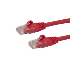StarTech.com 125ft CAT6 Ethernet Cable - Red CAT 6 Gigabit Ethernet Wire -650MHz 100W PoE RJ45 UTP Network/Patch Cord Snagless w/Strain Relief Fluke Tested/Wiring is UL Certified/TIA