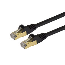 StarTech.com 35ft CAT6a Ethernet Cable - 10 Gigabit Shielded Snagless RJ45 100W PoE Patch Cord - 10GbE STP Network Cable w/Strain Relief - Black Fluke Tested/Wiring is UL Certified/TIA