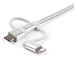 StarTech.com 1 m (3 f.t) USB Multi Charging Cable - USB to Micro-USB or USB-C or Lightning for iPhone / iPad / iPod / Android - Apple MFi Certified - 3 in 1 USB Charger - Braided