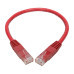 Tripp Lite N200-001-RD Cat6 Gigabit Molded (UTP) Ethernet Cable (RJ45 M/M), PoE, Red, 1 ft. (0.31 m)