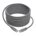 Tripp Lite N200-015-GY Cat6 Gigabit Molded (UTP) Ethernet Cable (RJ45 M/M), PoE, Gray, 15 ft. (4.57 m)
