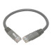 Tripp Lite N200-001-GY Cat6 Gigabit Molded (UTP) Ethernet Cable (RJ45 M/M), PoE, Gray, 1 ft. (0.31 m)