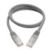 Tripp Lite N200-003-GY Cat6 Gigabit Molded (UTP) Ethernet Cable (RJ45 M/M), PoE, Gray, 3 ft. (0.91 m)