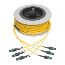 Tripp Lite N392-30M-3X8-AP MTP/MPO (APC) Singlemode Slim Trunk Cable, 24-Strand, 40/100 GbE, 40/100GBASE-PLR4, Plenum, 6mm Dual Jacket, 30 m (98 ft.)