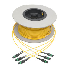 Tripp Lite N392-61M-3X8-AP MTP/MPO (APC) Singlemode Slim Trunk Cable, 24-Strand, 40/100 GbE, 40/100GBASE-PLR4, Plenum, 6mm Dual Jacket, 61 m (200 ft.)