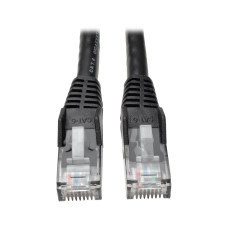Tripp Lite N201-008-BK Cat6 Gigabit Snagless Molded (UTP) Ethernet Cable (RJ45 M/M), PoE, Black, 8 ft. (2.43 m)