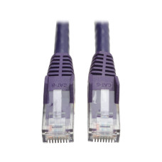 Tripp Lite N201-050-PU Cat6 Gigabit Snagless Molded (UTP) Ethernet Cable (RJ45 M/M), PoE, Purple, 50 ft. (15.24 m)