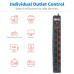 Tripp Lite ECO-Surge 7-Outlet Surge Protector, 6 ft. Cord, 1080 Joules, 6 Individually Controlled Outlets, Black Housing