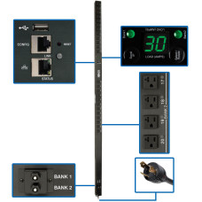 Tripp Lite 2.9kW Single-Phase Switched PDU with LX Platform Interface, 120V Outlets (24 5-15/20R), 10 ft. Cord with L5-30P, 0U, TAA
