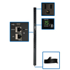 Tripp Lite 1.4kW Single-Phase Switched PDU with LX Platform Interface, 120V Outlets (16 5-15R), 10 ft. Cord w/5-15P, 0U, TAA