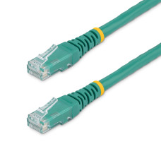 StarTech.com 12ft CAT6 Ethernet Cable - Green CAT 6 Gigabit Ethernet Wire -650MHz 100W PoE RJ45 UTP Molded Network/Patch Cord w/Strain Relief/Fluke Tested/Wiring is UL Certified/TIA