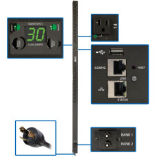 Tripp Lite 2.9kW Single-Phase Switched PDU, LX Platform, Outlet Monitoring, 120V Outlets (24 NEMA 5-15/20R), L5-30P Plug, 0U, TAA