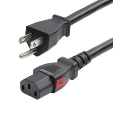 StarTech.com 12ft (3.6m) Heavy Duty Power Cord, NEMA 5-15P to Locking IEC 60320 C13 AC Power Cable, 15A 125V, 14AWG, Replacement Computer Power Cord, PC Power Supply Cable - UL Listed Components