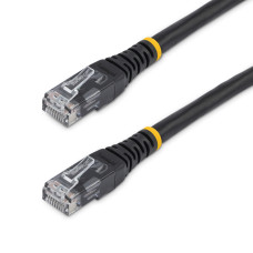 StarTech.com 100ft CAT6 Ethernet Cable - Black CAT 6 Gigabit Ethernet Wire -650MHz 100W PoE RJ45 UTP Molded Network/Patch Cord w/Strain Relief/Fluke Tested/Wiring is UL Certified/TIA