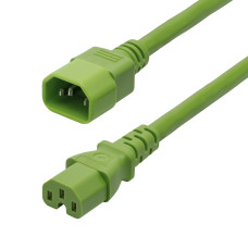 StarTech.com 6ft (1.8m) Heavy Duty PDU Power Cord, IEC 60320 C14 to IEC 60320 C15, 15A 250V, 14AWG, Green PDU Power Cable, C14 to C15 Heavy Gauge AC Power Cord - UL Listed Components