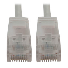 Tripp Lite N261-S01-WH Cat6a 10G Snagless Molded Slim UTP Ethernet Cable (RJ45 M/M), PoE, White, 1 ft. (0.3 m)