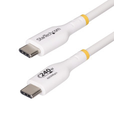 StarTech.com 13ft White USB-C Charging Cable, USB-IF Certified USB C Cable, 240W PD EPR, USB 2.0 Type-C Laptop Charger Cord, USB-C Data Transfer Cable, TPE Jacket