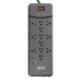 Tripp Lite Protect It! 12-Outlet Surge Protector - 8 ft. Cord, 4320 Joules, Tel/Modem/Coax Protection, 2 USB Ports, Black