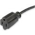 StarTech.com 1.5ft (45cm) Power Extension Cord, Flat NEMA 5-15P to NEMA 5-15R, 10A 125V, 18AWG, Black Computer Power Extension Cord, Flat Plug Extension Cord, AC Outlet Extension Cable, UL Listed