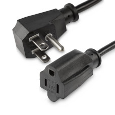 StarTech.com 1.5ft (45cm) Power Extension Cord, Flat NEMA 5-15P to NEMA 5-15R, 10A 125V, 18AWG, Black Computer Power Extension Cord, Flat Plug Extension Cord, AC Outlet Extension Cable, UL Listed