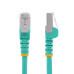 StarTech.com 1ft CAT6a Ethernet Cable - Aqua - Low Smoke Zero Halogen (LSZH) - 10GbE 500MHz 100W PoE++ Snagless RJ-45 w/Strain Reliefs S/FTP Network Patch Cord